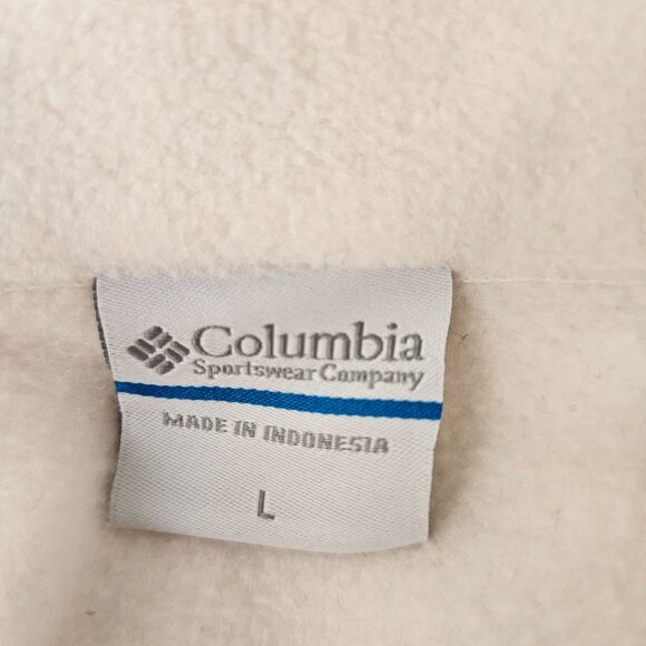 Columbia Womens Full Zip Fleece Jacket Size Large White Soft Casual - Picture 8 of 13